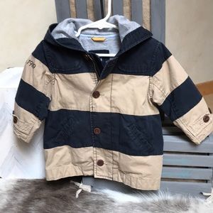 babyGap | Navy and Tan Pea Coat, 18-24 months